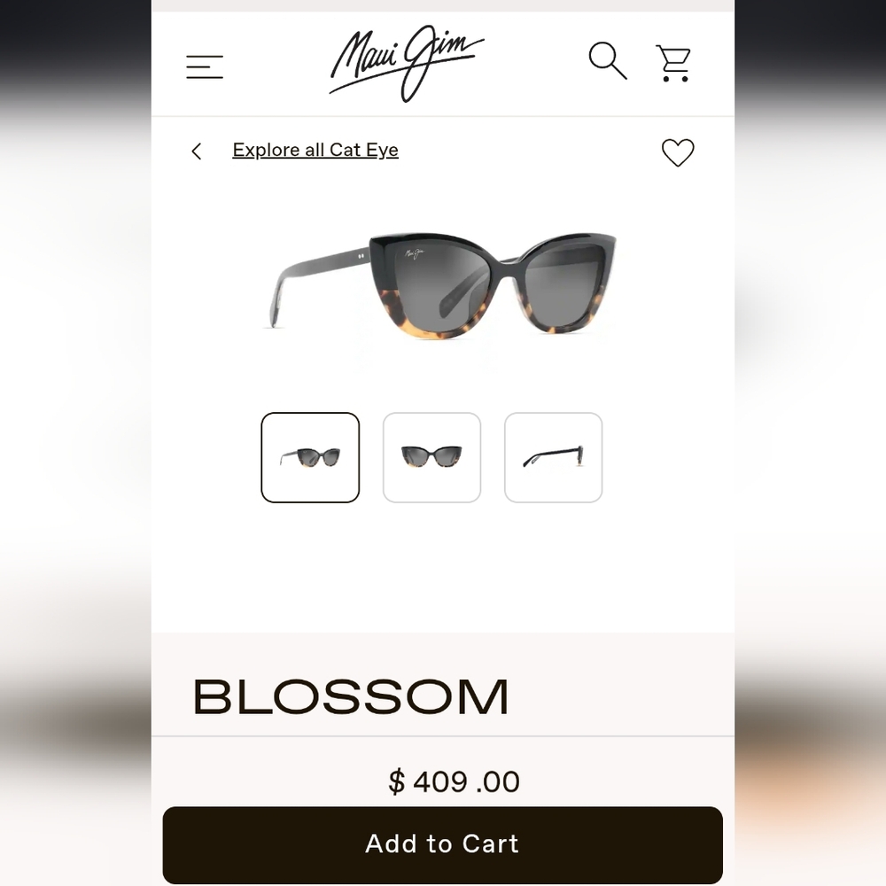 Maui Jim Blossom Cat Eye Sunglasses - NERVER BE WORN